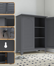 47'' Tall Metal Tool Storage Cabinet, With Ample Storage Space For Garage,Warehouse,Garden,Office, Living Room,Bathroom,Utility Room Slate