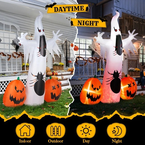 11.8 FT Halloween Inflatables Ghost Spider Pumpkin Outdoor Decorations - CJDS - FC