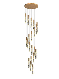 New Staircase Chandelier LED Modern Duplex Loft Spiral Long Chandelier Creative Villa Living Room Bedroom Hanging Crystal Light