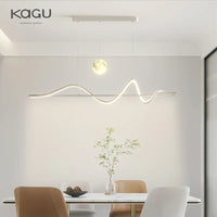Modern LED Pendant Light White/Black Long Line Pendant Light For Restaurant Study Kitchen Office Coffee Home Decoration Luxury