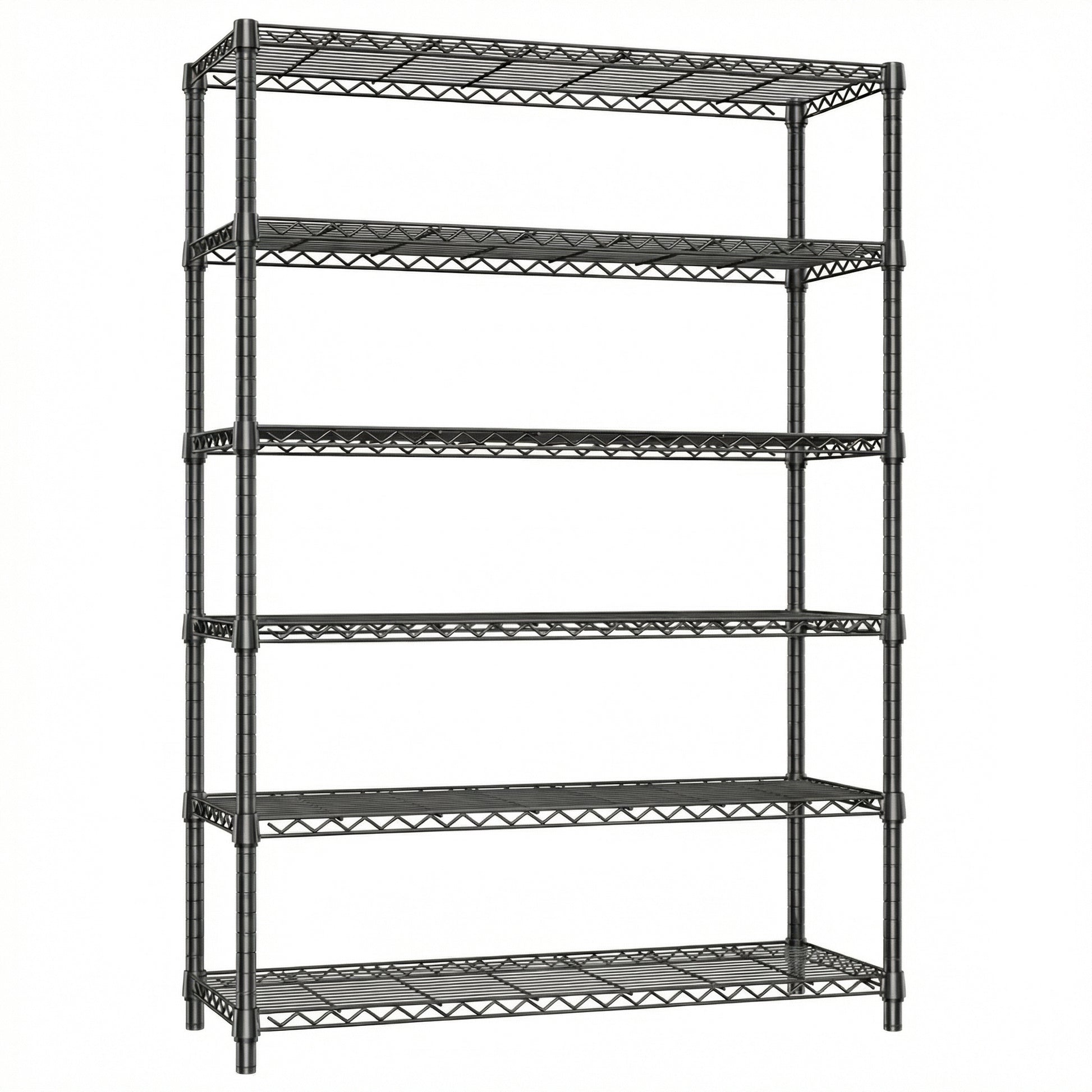 6 Tiers Storage Shelves Load 2100LBS, Metal Shelving Wire Metal Shelving Unit Shelves For Storage Adjustable Garage Shelving For Pantry Kitchen Garage Black 17.7  D X 47.3  W X 82.4  H