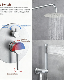 Shower System Shower Faucet Combo Set Wall Mounted With 10" Rainfall Shower Head And Handheld Shower Faucet, Brushed Nickel[Unable Ship Weekends, TK/TEMU Only For Pickup]