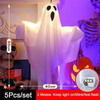 2026 LED Glow Ghost Party Halloween Decoration for Home Indoor Outdoor Haunted House Bar Hanging Horror Props with Lights