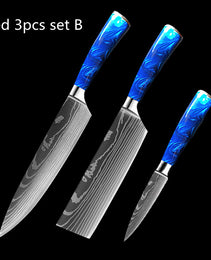 8-inch Chef Knife with Blue Resin Handle
