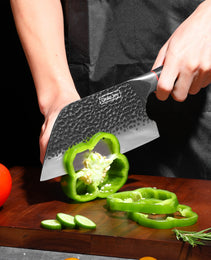 Qulajoy Meat Cleaver Knife - 7.3 Inch High Carbon Stainless Steel Butcher Knife For Meat Cutting Slicing Vegetables- Professional Chopper Knife For Home Kitchen Chef Knife