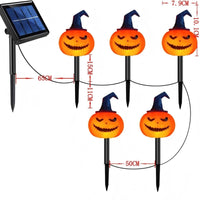 5PC/Set Halloween Solar Orange Pumpkin Garden Lights Outdoor Waterproof LED Path Lights Yard Lawn Holiday Party Decorations