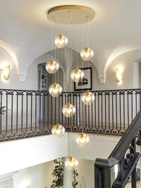 Modern Globe Chandelier Bubble Chandelier for Staircase Globe Pendant Light