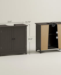Bathroom Vanity Cabinet, Under Sink Bathroom Cabinet with 2 Doors and Adjustable Shelf, Coffee