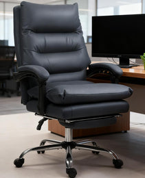 Microfibre Massage Office Chair, Heated Reclining Chair With Footrest