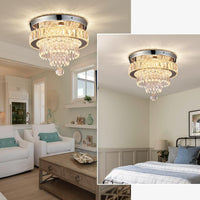 11.8" Crystal Ceiling Light, Flush Mount LED, Warm White