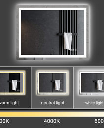 48  X 36  LED Bathroom Mirror With Anti-Fog And Touch Sensor -Modern Frameless Lighted Wall Mirror For Bathroom Vanity, Shower Room, Or Dressing Area