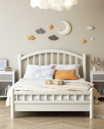 26.77''H Wooden Nightstand With One Drawer One Shelf For Kids, Adults,Gray Silver Handle