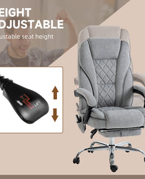 Massage Office Chair, Heated Reclining Computer Chair with Adjustable Height and Footrest