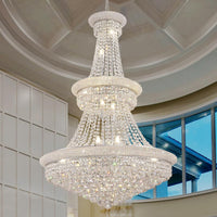 Modern Crystal Chandeliers Light Fixture,11-Light Empire Style K9 Crystal Chandeliers for Entryway, Chrome Finish Luxury Chandeliers for Living Room Bedroom Stairway Foyer Hallway D23.6
