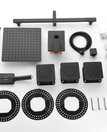 Shower System With Shower Head, Hand-held Shower, Slide Bar, Spray, Shower Arm, Hose, Valve Trim And Lever Handle