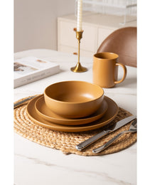 12-Piece Stoneware Dinnerware Sets With Mugs  Microwave & Dishwasher Safe Non-Toxic Dinner Plates Bowls Set  Stackable Matte Glaze Kitchenware For 3