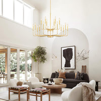 Gold Chandeliers for Dining Room Light Fixture，D44 Inch
