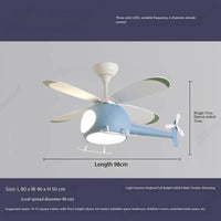 Creative and Simple New LED Helicopter Airplane Fan Chandelier Children's Bedroom Ceiling Fan Lamp
