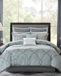 12 Piece Comforter Set With Cotton Bed Sheets Blue King