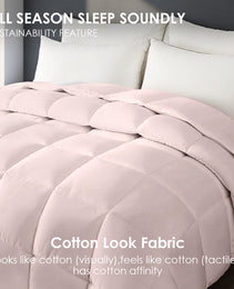 Pink Extra Large Plump Thick Duvet - Winter Enhanced Warmth With Skin-friendly Comfort. Bohemian Minimalist Checkered Design, Luxury Hotel-grade For Bedroom Use. Premium Christmas Gift Selection.