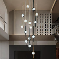 24-Light LED Modern Crystal Chandeliers, Large Long Foyer Chandeliers for High Ceilings, 78" Extra Long 3 Color Dimmable Staircase Chandelier Crystal Drop Light for Foyer Double Height Ceiling