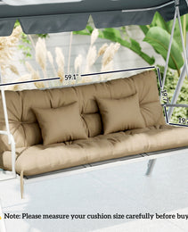 4-Piece Back and Seat Cushion Pillows Replacement and Pillows, Patio Chair Cushions Set with Ties, khaki