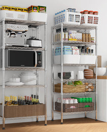 62.9''W Adjustable Storage Shelves NSF Wire Shelving Unit Multiple Rows Shelving For Storage Rack Shelves For Storage Heavy Duty Garage Shelf Pantry Shelves Kitchen Shelving,