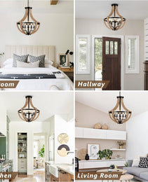 Solid Wood Modern Chandelier