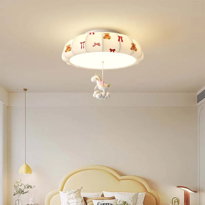 Modern Cartoon LED Chandelier Light Children's Room Kid Bedroom Unicorn Ceiling Pendent Lamp Living Room Home Decoration Lustre
