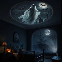 Halloween USB LED Projection Lamp,3/6pcs Patterns Light Ghost,bat,Spider,Skeleton,Halloween Atmosphere Light Festive Decoration
