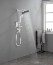 ShowerSpas Shower System, With 10 Rain Showerhead, 4-Function Hand Shower, Adjustable Slide Bar And Soap Dish