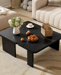 U-Can Modern Minimalist Coffee Table Set, Rectangle Coffee Table With Splicing Design, Multifunctional Combination Table For Living Room