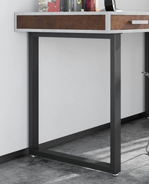 Metal Table Legs 28''x 24'' Heavy-Duty Desk Legs Industrial Furniture Legs For Dinning Table, Computer Table, Office Table 2Pcs-Black