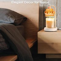 Dimmable Candle Lamp Wax Melt Warmer with Timer and 2 Bulbs - Electric Candle Warmer for Bedroom, Living Room, House Warming Gifts for Women, Mom