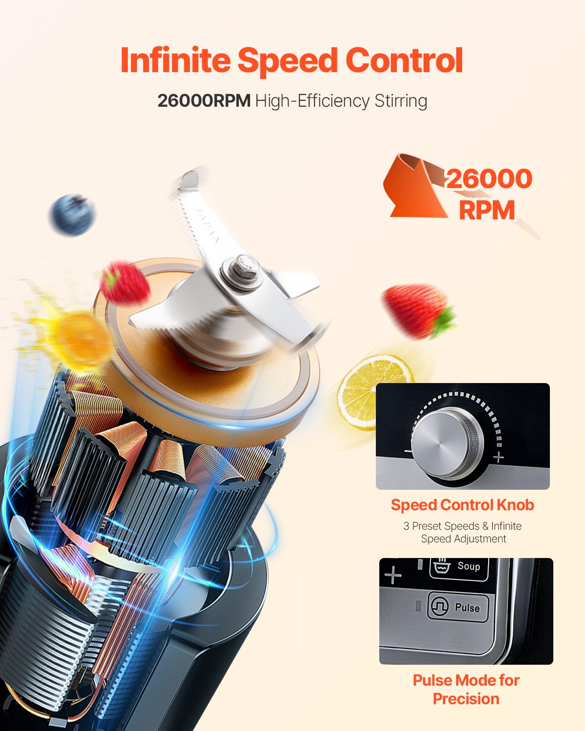 Blender For Smoothies, 85 Oz 1400W, Professional Blender With Powerful Motor, Multi-Functional Food Processing Blender With Noise Cover For Smoothie/Milkshake/Juice, Fits For Kitchen