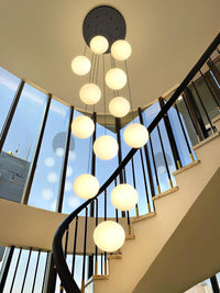 Modern Globe Chandelier Bubble Chandelier for Staircase Globe Pendant Light
