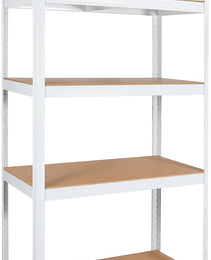 5 Layers Laminated White Metal Shelving Unit Adjustable Garage Storage Utility Rack Heavy Duty Shelf