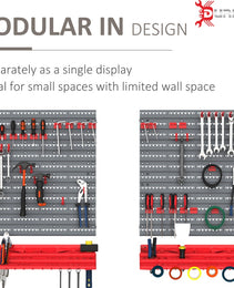 DURHAND Tool Organizer Wall Mounted With 54 Piece Pegboard And Shelf 50 Hooks, DIY Garage Storage With Strong Loading Capacity