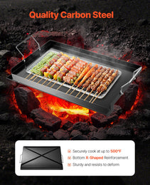 24x16 In Flat Top Griddle Carbon Steel Universal BBQ Grill Pan Cookware