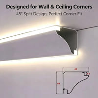 Double Side Emitting Ceiling Corner Led Aluminum Profile Channel No False Wall Washer Gypsum Line Home Ambient Strip Light