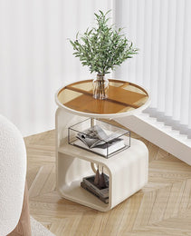 Simple Modern Round Tempered Glass Sofa Side Table