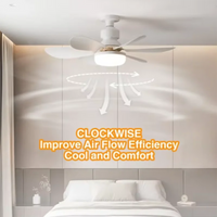 2026 Home E27 LED Ceiling Fan Light Wireless Remote Control with Stepless Dimming Night Lights Smart Fan for Room Office Study