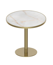 Round Modern Dinning Table 31.5 Inches Bistro Table Tulip Table With Faux Marble Top,Easy Assemble,Sturdy Metal Frame Diameter