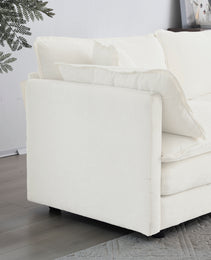 Modern Sofa Couch, 3 Piece Set Extra Deep Seat Sectional Sofa For Living Room, Oversized Sofa, 3 Seat Sofa, Loveseat And Single Sofa, White Chenille