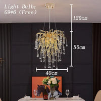Royal Nordic Luxury Crystal Chandeliers Gold Chrome Water Drop Pendant Light Living Room Hotel Hall Villa Indoor Decor Fixture