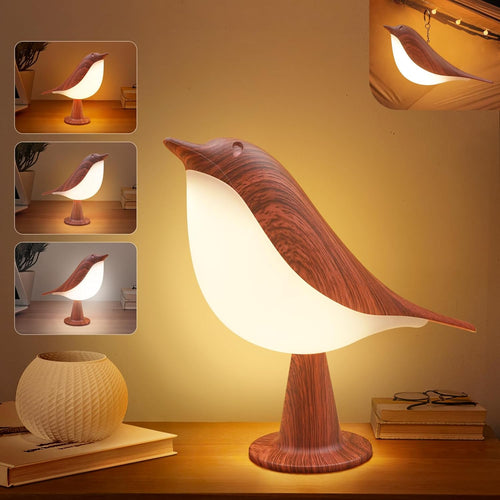 2 in 1 Small Desk Lamp, Bird Cordless Table Lamp with 3 Color Temperature Dimmer and Touch Sensor - Rechargeable Battery Night Light for Kids, Bedroom, Bedside, and Outdoor Use
