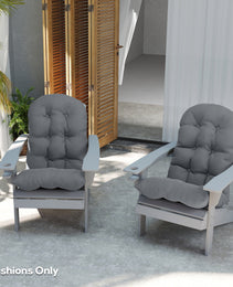 Adirondack Chair Cushions Set of 2, Tufted High Back Patio Non-Slip Cushions for Adirondack Chairs, Gray