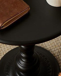Metal Round Side Table Vintage End Table Small Accent Pedestal Table Nightstand