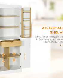 72" Kitchen Pantry Storage Cabinet, Modern Tall Kitchen Cabinet with 5-tier Storage Shelving, 8 Spice Racks, Drawer