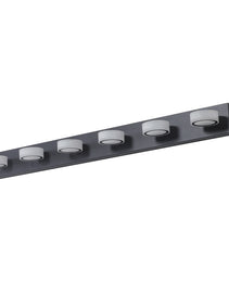 45in  Modern 6-Light LED Vanity Light, Sleek Black Bathroom Wall Light Fixture For Mirror, Shower, And Bathroom Decor